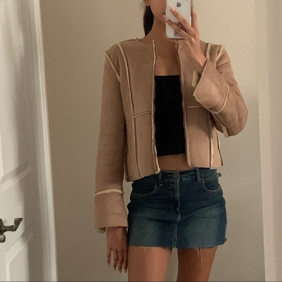 Moda International Tan Suede Coat - Picture 6 of 7